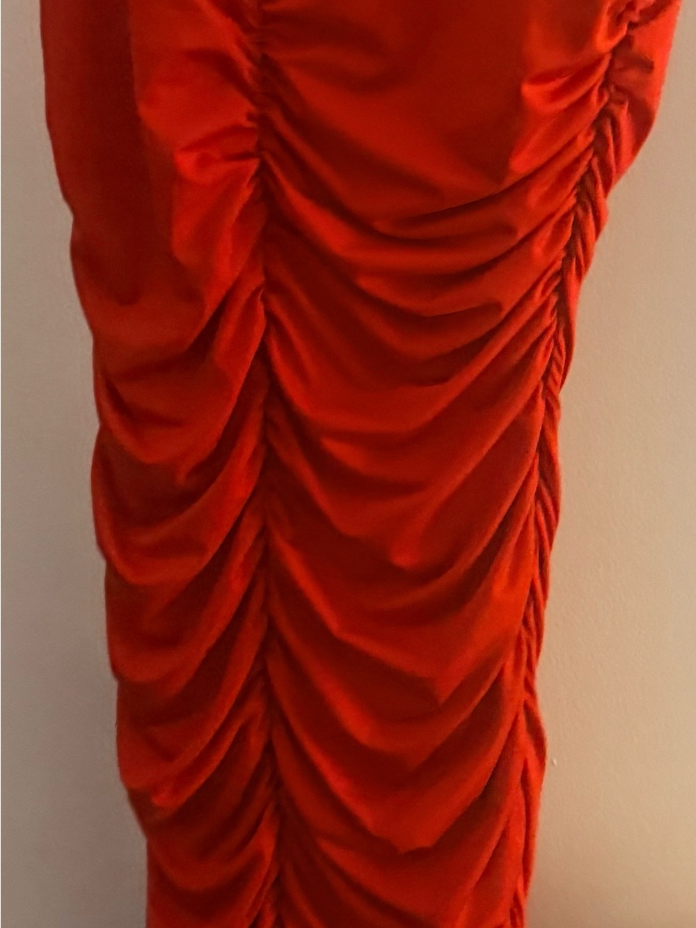 Source Unknown Red Ruched Midi Dress - Picture 2 of 2